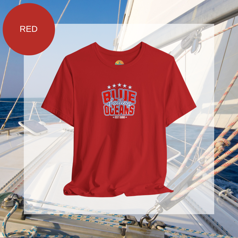 Women's Tee - Blue Oceans Sailing - Sunny Sailing Days