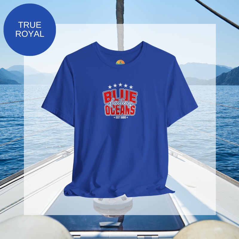 Men's Tee - Blue Oceans Sailing - Sunny Sailing Days