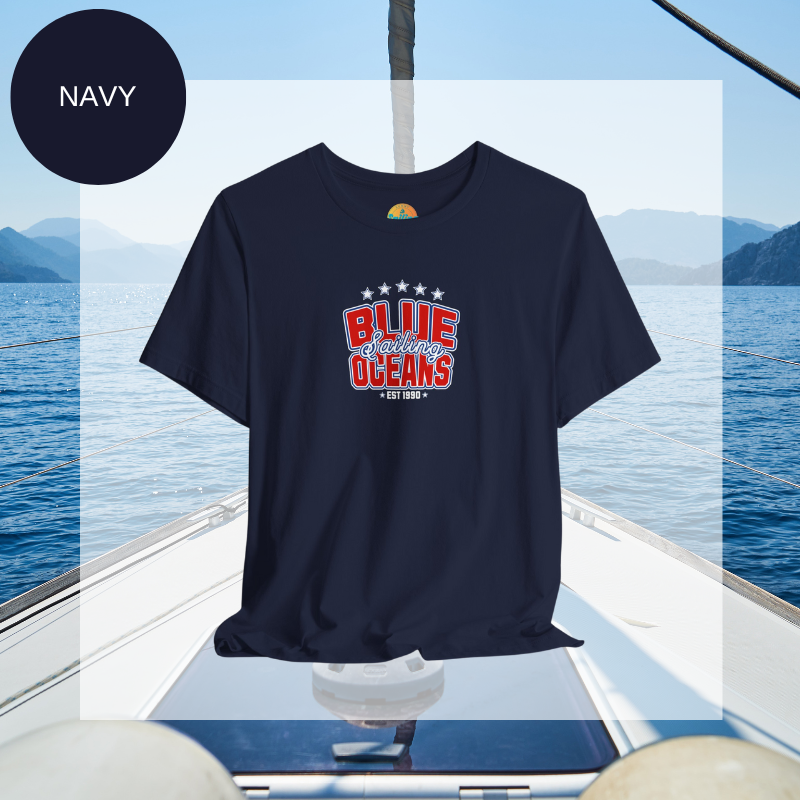 Men's Tee - Blue Oceans Sailing - Sunny Sailing Days