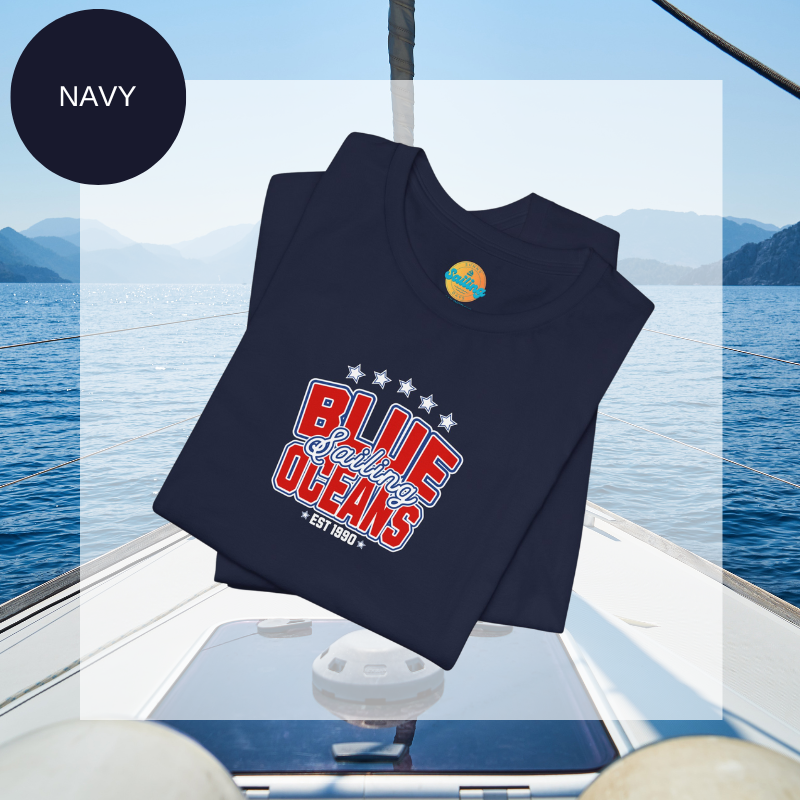 Men's Tee - Blue Oceans Sailing - Sunny Sailing Days