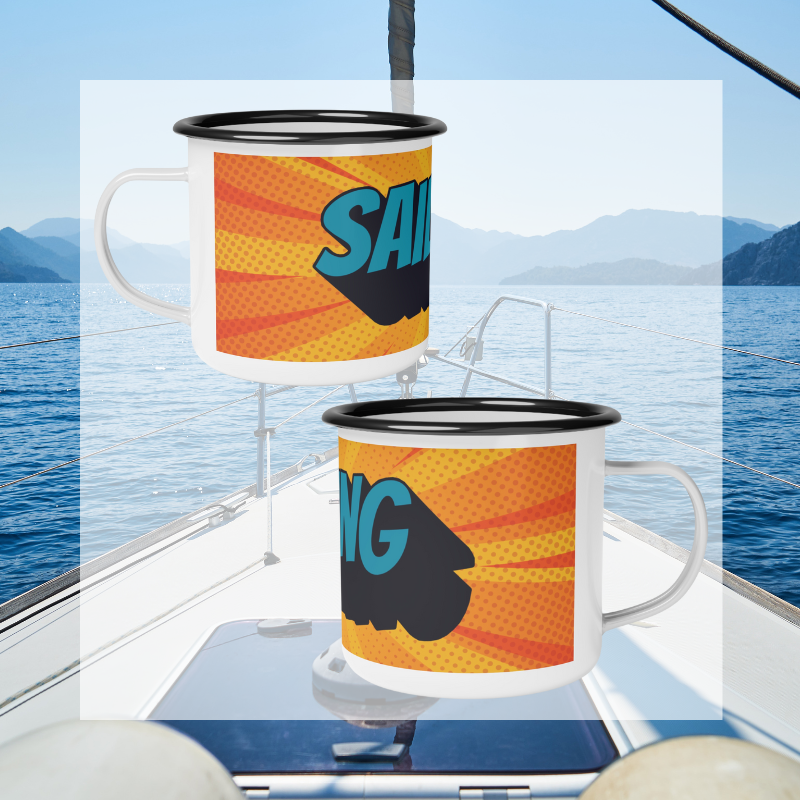 Enamel Mug - Cartoon Sailing - Sunny Sailing Days