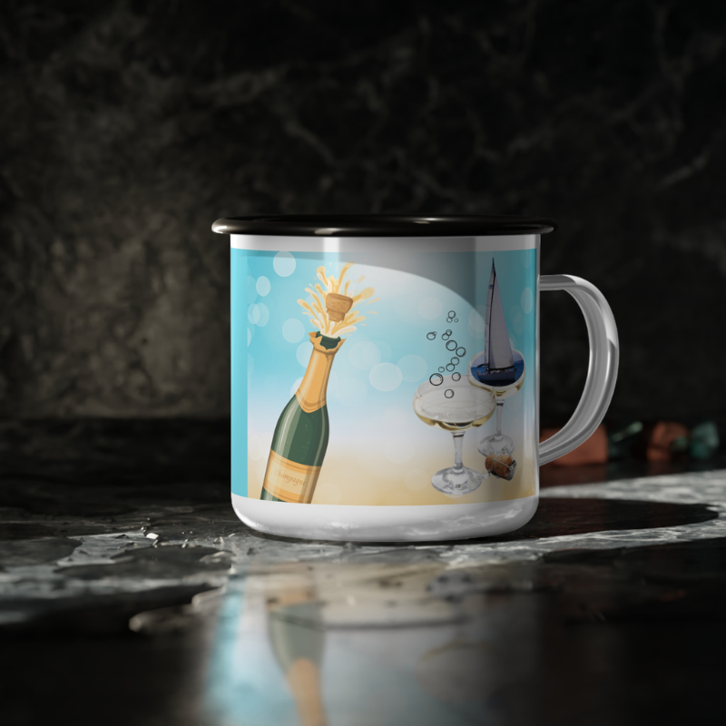 Enamel Mug - Champagne Sailing - Sunny Sailing Days