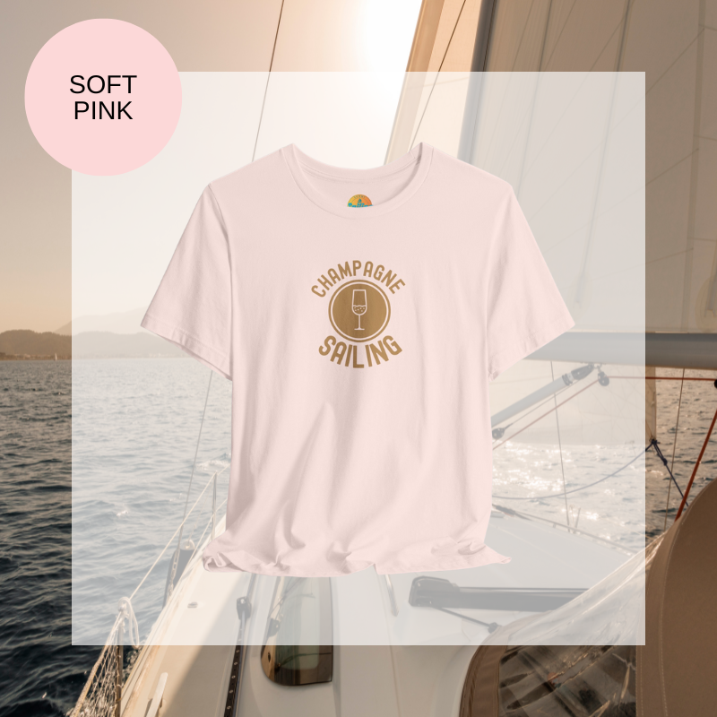 Champagne Sailing T-Shirt | Elegant Sailing Shirt | Sunny Sailing Days