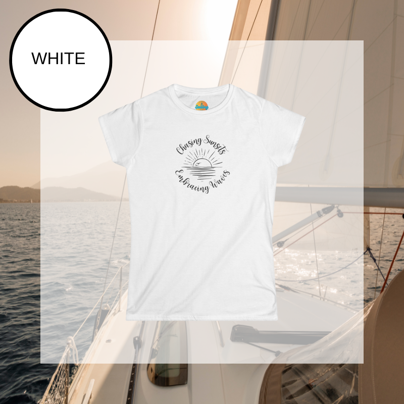 Women's Fitted T-Shirt | Women's Sunset Tee | Sunny Sailing Days