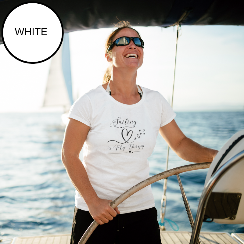 Sailing Therapy T-Shirt | Women's Sailing Tee | Sunny Sailing Days