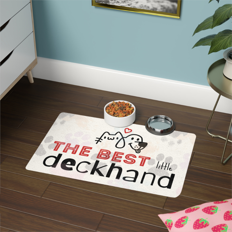 Pet Food Mat - The Best Little Deckhand - Sunny Sailing Days