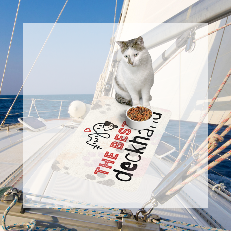 Pet Food Mat - The Best Little Deckhand - Sunny Sailing Days