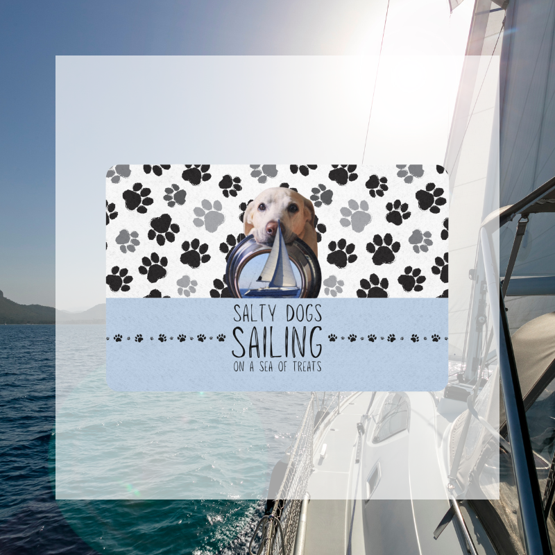 Pet Food Mat - Salty Dogs Blue - Sunny Sailing Days