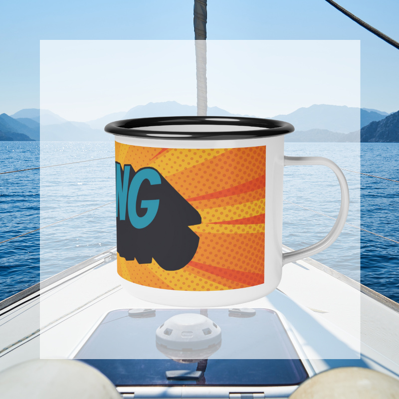 Enamel Mug - Cartoon Sailing - Sunny Sailing Days