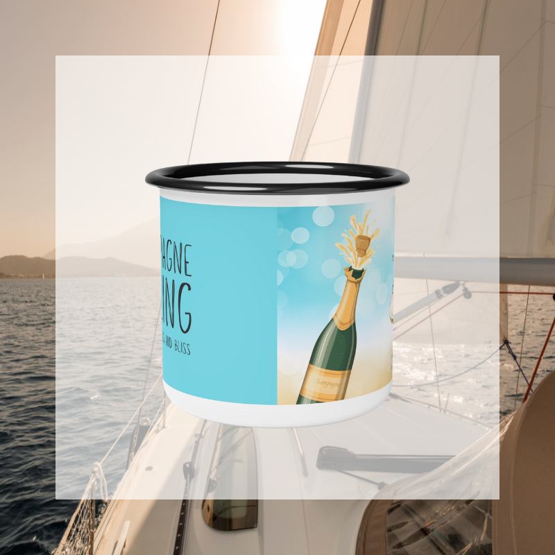 Enamel Mug - Champagne Sailing - Sunny Sailing Days