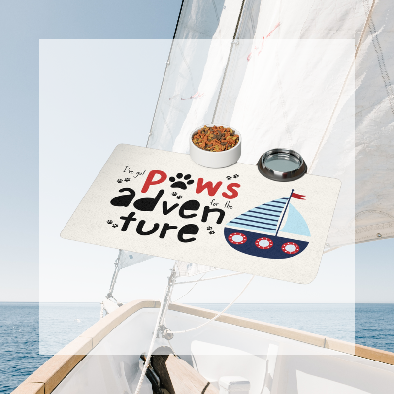 Pet Food Mat - Paws for the Adventure - Sunny Sailing Days