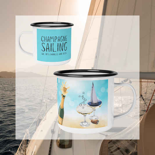 Enamel Mug - Champagne Sailing - Sunny Sailing Days