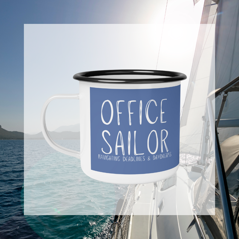 Enamel Mug- Office Sailor Blue - Sunny Sailing Days