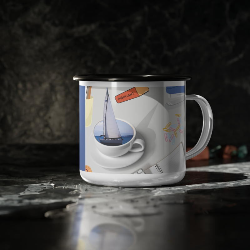 Enamel Mug- Office Sailor Blue - Sunny Sailing Days