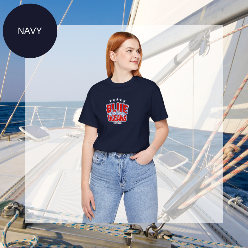 Women's Tee - Blue Oceans Sailing - Sunny Sailing Days