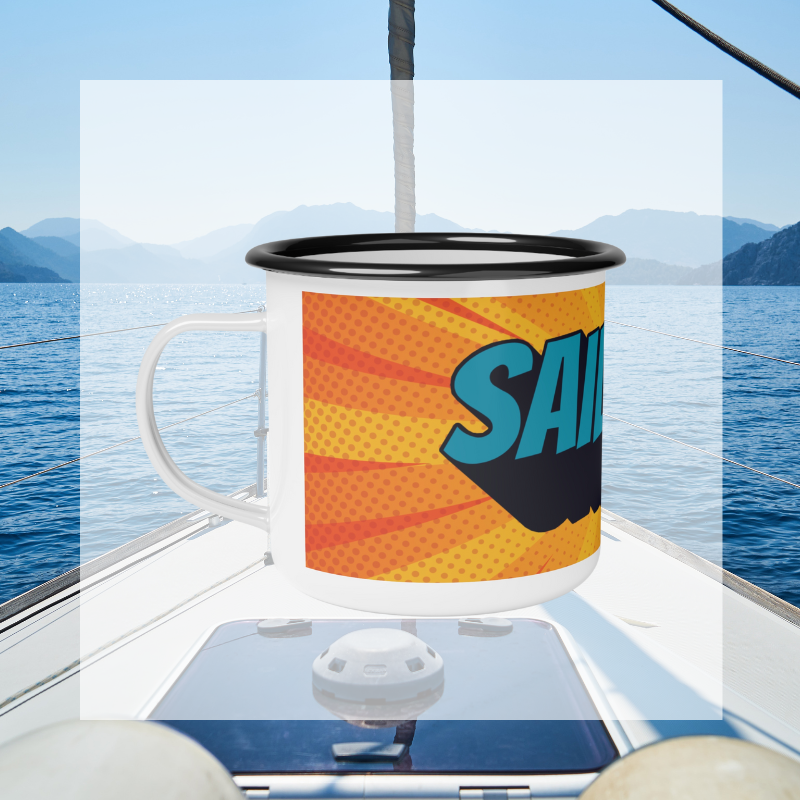 Enamel Mug - Cartoon Sailing - Sunny Sailing Days