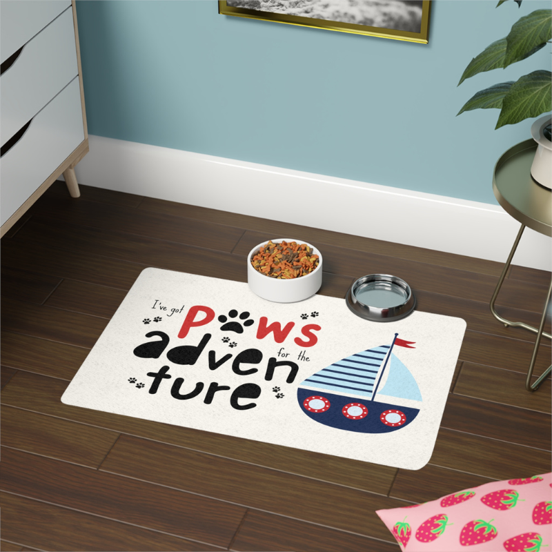 Pet Food Mat - Paws for the Adventure - Sunny Sailing Days