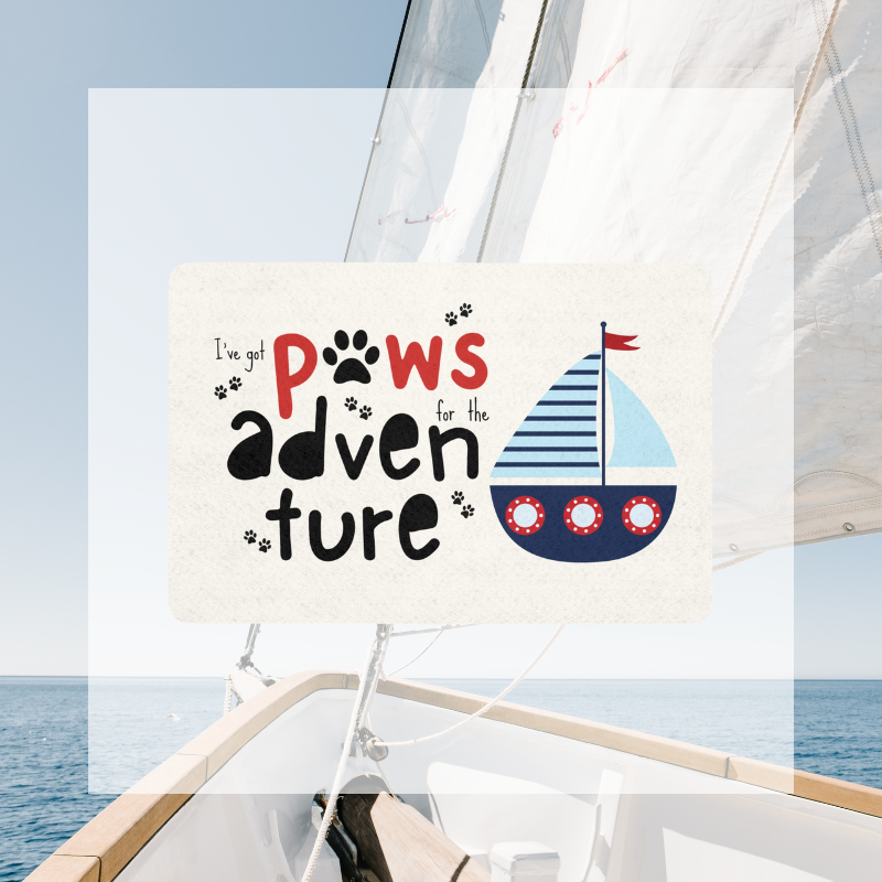 Pet Food Mat - Paws for the Adventure - Sunny Sailing Days