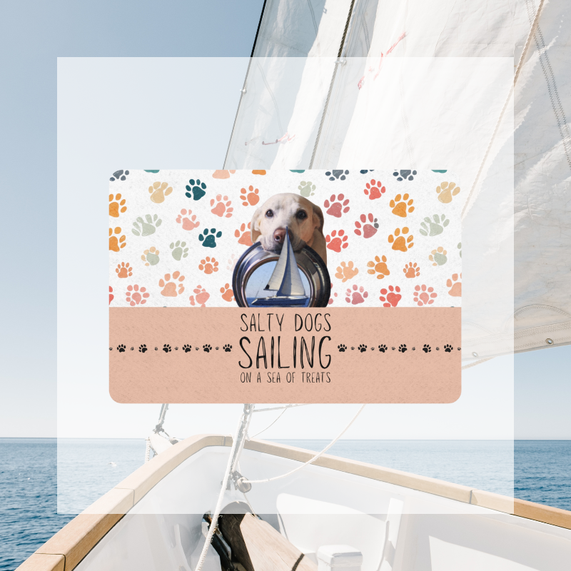 Pet Food Mat - Salty Dogs Pink - Sunny Sailing Days