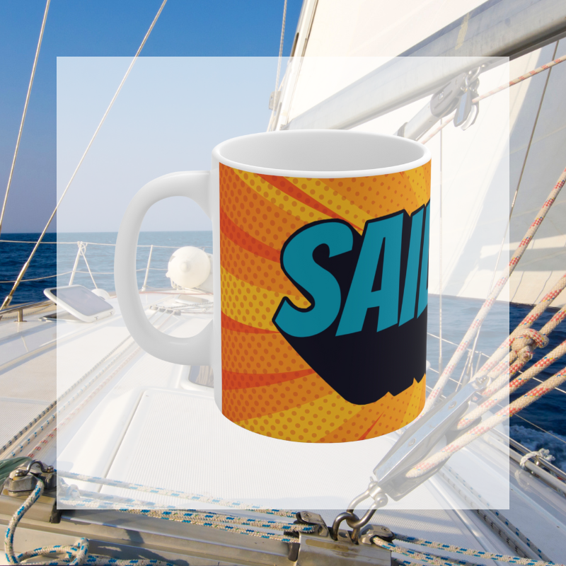 Coffee Mug - Cartoon Sailing - Sunny Sailing Days