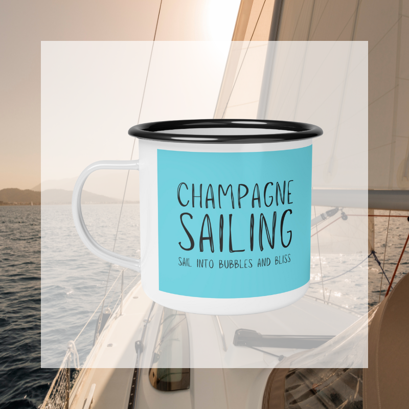 Enamel Mug - Champagne Sailing - Sunny Sailing Days