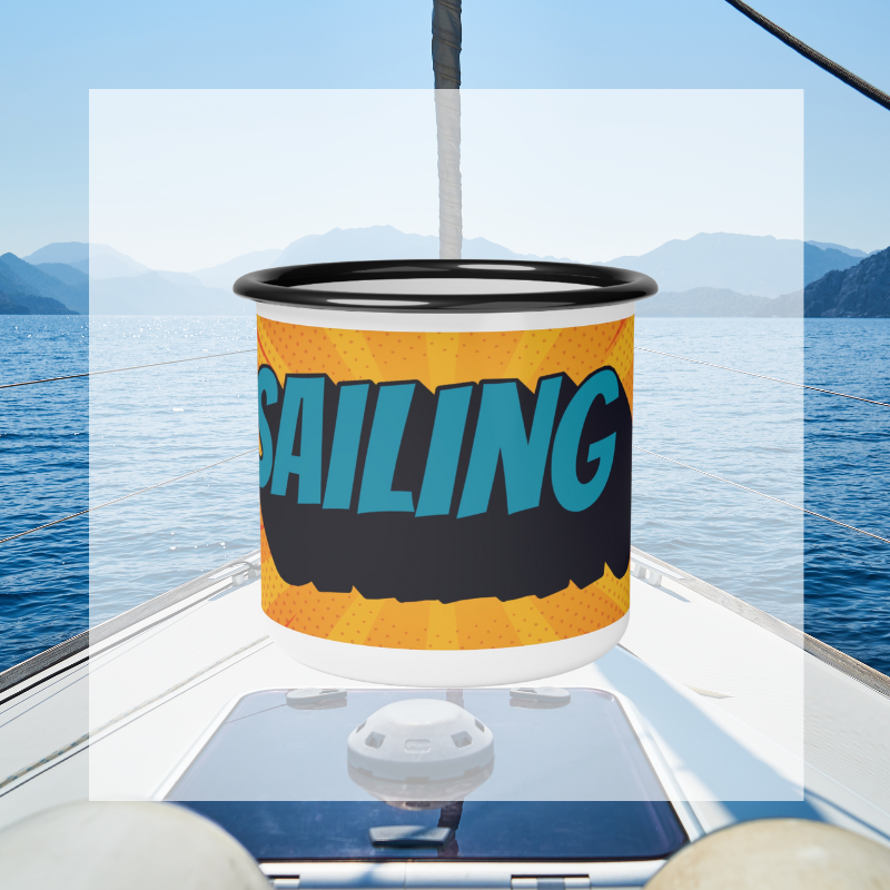 Enamel Mug - Cartoon Sailing - Sunny Sailing Days