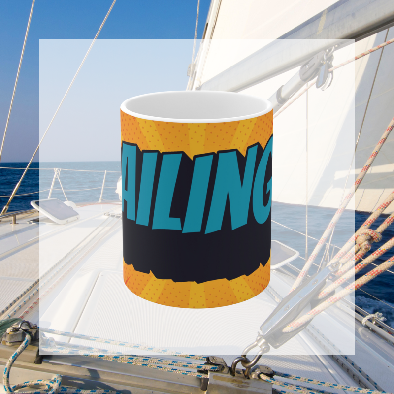 Coffee Mug - Cartoon Sailing - Sunny Sailing Days