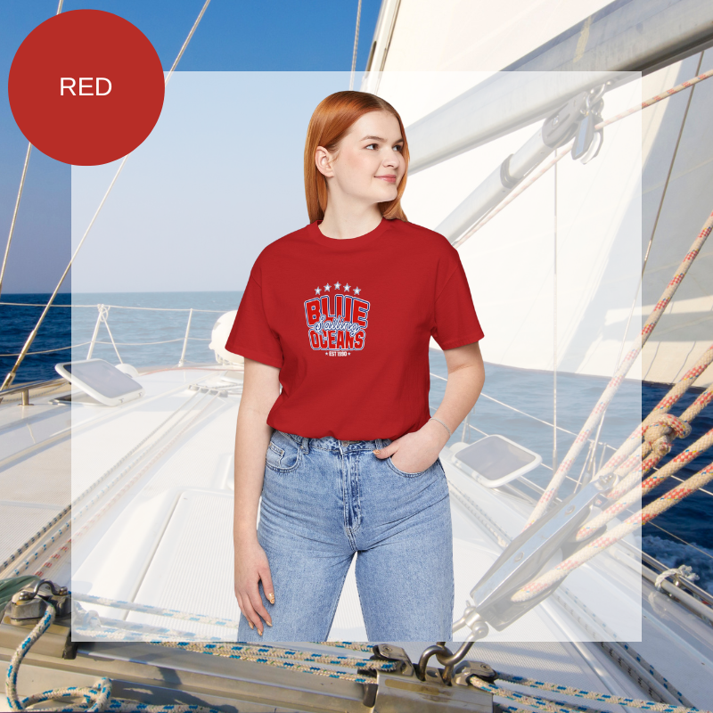 Women's Tee - Blue Oceans Sailing - Sunny Sailing Days