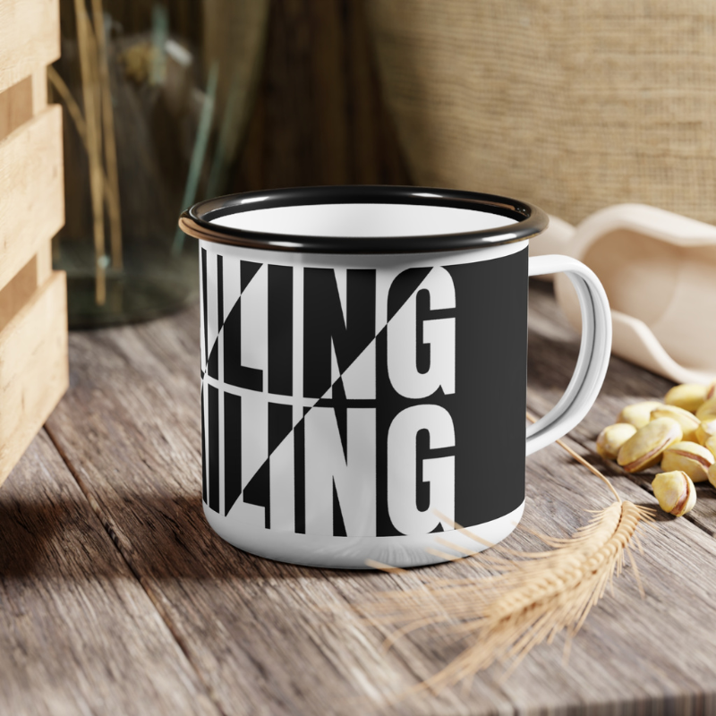 Enamel Mug - Black and White Sailing - Sunny Sailing Days