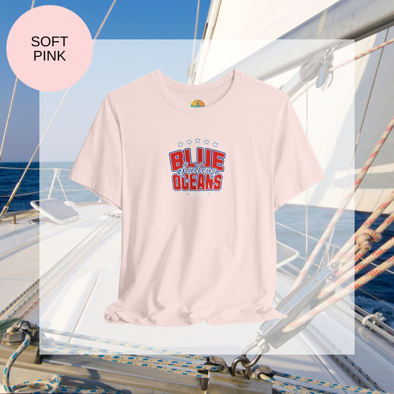 Women's Tee - Blue Oceans Sailing - Sunny Sailing Days