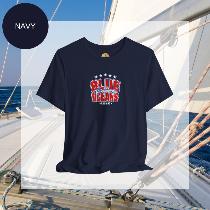 Women's Tee - Blue Oceans Sailing - Sunny Sailing Days